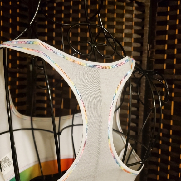 Calvin Klein Unlined Bralette White Rainbow Band - Picture 5 of 9